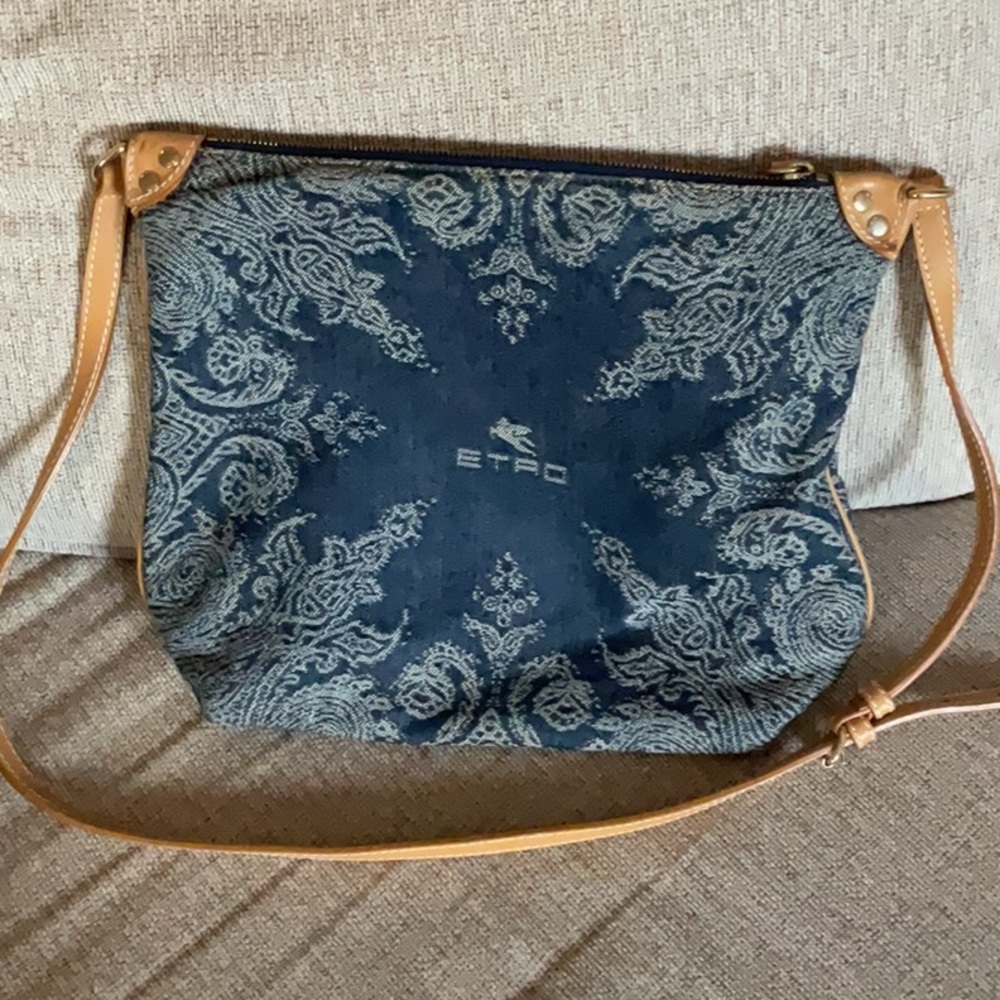Etro denim crossbody, big 10" x 10"